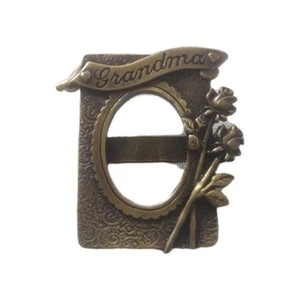 JJ Jonette Picture Frame Grandma Rose Brooch Vintage  - Picture 1 of 9
