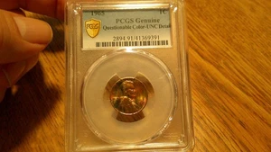1965 Lincoln Memorial Penny PCGS echte fragwürdige Farbe UNC Detail # PEN KY - Bild 1 von 5
