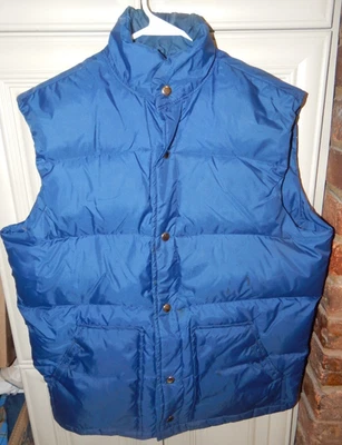 Vintage Sherpa By Crawford House Men’s Down Ski Vest Blue Medium VTG - Image 1 of 4