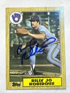 BILLY JO ROBIDOUX 1987 Topps #401 Autographed SIGNED Card MILWAUKEE BREWERS - Picture 1 of 2