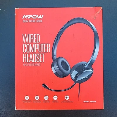 Auriculares de computadora con cable USB MPOW - Reducción de ruido, USB PA071A, caja dañada Foto 1 de 4