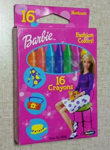 Vintage 2000 Rose Art Industries 6714 Barbie Fashion Color Box of 16 Crayons - Picture 1 of 6