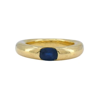 Anillo Cartier 1997 oro 18k zafiro azul elipse banda Foto 1 de 4