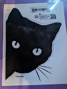 Peek-a-Boo Black Cat Sticker For Car - Picture 1 of 5