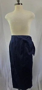 Liz Claiborne blau Denim Wickel langer Rock roher Saum Größe SIEHE Maße - Bild 1 von 8