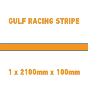 GU2.1x1B Gulf Racing side stripes 2.1m (1x2100mm) Long laminated for Porsche - Picture 1 of 18