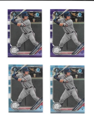Shea Langeliers lot (4)   2019 Bowman Chrome Draft Purple Refractor  /250 - Image 1 of 2