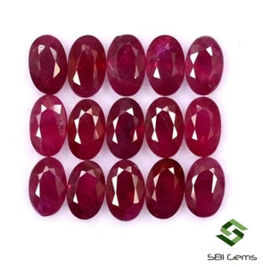 5x3 mm Natural Ruby Oval Cut Lot 15 Pcs 4.90 Cts Deep Red Shade Loose gemstones - Picture 1 of 4