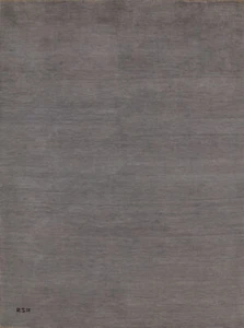 Handmade Gabbeh Solid Design Wool Modern Rug - Grey" 5x6 ft - Picture 1 of 18