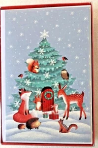 American Greetings FOREST FRIENDS Fox Deer Owl Hedgehog 16 Christmas Cards - Picture 1 of 4