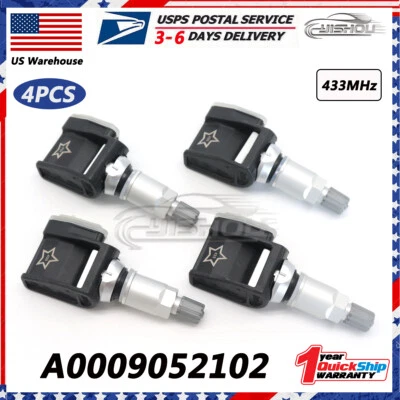 A0009052102 4Pcs Tire Pressure TPMS Sensor For Mercedes-Benz E63 GT63 E300 E400 - Image 1 of 4