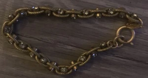 Gold Tone Rhinestone Link Bracelet By Catherine Popesco France - Picture 1 of 4