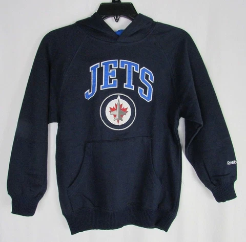 Winnipeg Jets NHL Youth Boys Kids Pullover Hoodie Reebok Face Off Cover