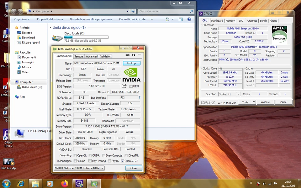 Compaq Presario f700 Nero buone condizioni funzionante cpu amd hdd 100gb - Imagen 1 de 4