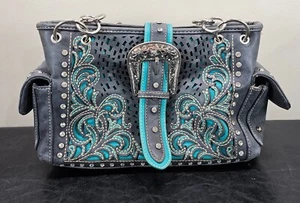 Borsa a tracolla Montana West Western con fibbia floreale nascosta - Foto 1 di 19