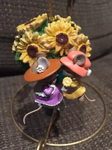 ENESCO CHRISTMAS ORNAMENT: FRIENDSHIPS BLOOM THROUGH ALL SEASONS mice gals new - Picture 1 of 6