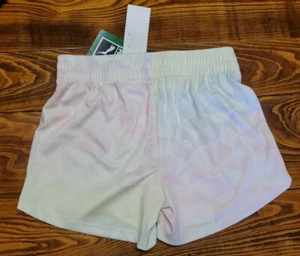 puma girls youth logo shorts size M 8-10 multi color triangles nwt - Picture 1 of 7