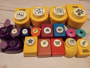 Lot of 18 Hole Punches Leaves Star Heart Small Medium Paper Punch LOT - Picture 1 of 9