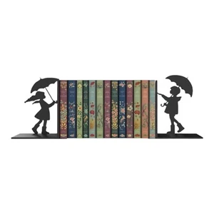 Boy and girl in the rain bookend, book holder - Picture 1 of 1