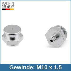 DIN 3404 M1 (Ø16mm) M10 x 1,5 Edelstahl V2A Flachschmiernippel Schmiernippel - Picture 1 of 1