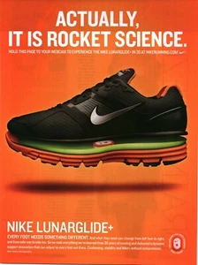 2009 PRINT AD - NIKE LUNARGLIDE+ RUNNING SHOE AD - IT IS ROCKET SCIENCE NIKE - Picture 1 of 1