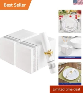 Classic 200-Pack 3-Ply Silver Dinner Napkins - Eco-Friendly Disposable Towels - Picture 1 of 9