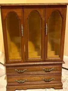 Vintage Jewelry Box Dresser Cabinet 2 Drawers Necklace Bracelet Ring Organizer - Picture 1 of 11