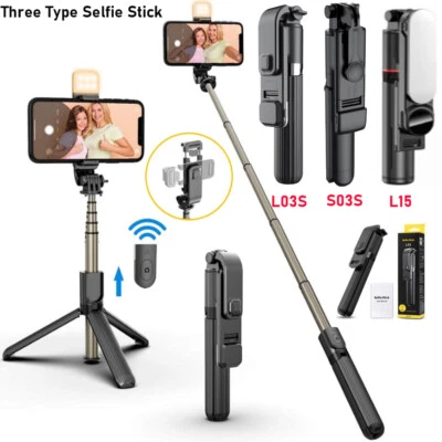 360° Selfie Stick Tripod Stand Remote Bluetooth for iPhone14 13 12 Pro Max 11 XS - Image 1 of 4