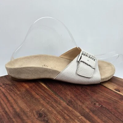 Spring Step Sandals Women's 37 / 6.5 Gray Tan Leather Comfort Slide Buckle - Image 1 of 4