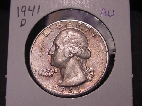 1941-D WASHINGTON QUARTER AU NICE FREE SHIPPING Cover
