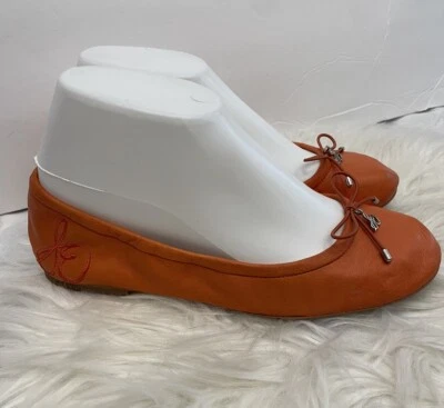 Sam Edelman Talla 6.5M Felicia Ballet Planos Cuero Naranja Arco Confort Foto 1 de 4
