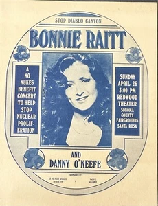 1981 Bonnie Raitt Stop Diablo Canyon No Nukes Program- Rare - Picture 1 of 4