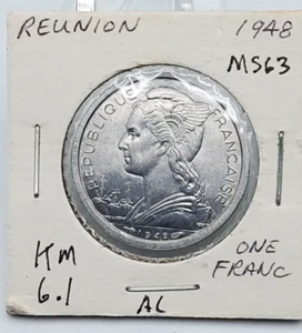 Reunion coin  1 franc 1948 KM# 6.1 - Picture 1 of 2
