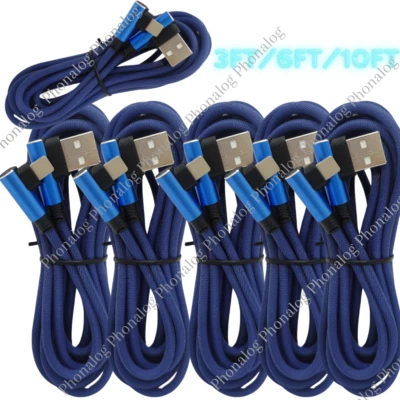 3/6/10Ft 90 Degree Right Angle Charger Cable For Apple iPhone iPad Charging Cord - Image 1 of 4