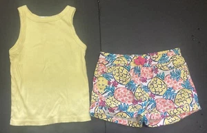 Girl's Gap & Gymboree Outfit size 6 - Yellow Tank Top w/ Printed Shorts EUC - Picture 1 of 7