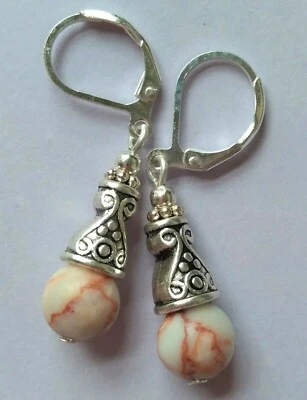 Brinco gota Picasso Jasper Bali SP LEVERBACK artesanal XGE - Imagem 1 de 4