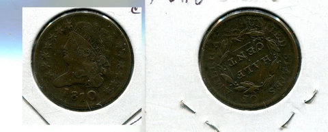 1810 CLASSIC HEAD HALF CENT TYPE COIN XF 5305Q Cover