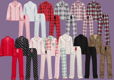 VICTORIA'S SECRET Flannel Long PJ 2-pc Set XS, S, M, L, XL Reg, Long, Short NEW - Image 1 of 4