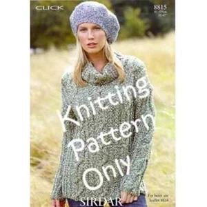New Sirdar 8815 Click Ladies Cabled Turtleneck Sweater Knitting Pattern - Picture 1 of 2
