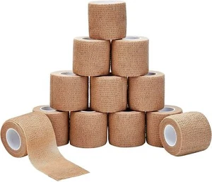 Self Adherent Cohesive Wrap Bandages 2” 5 Yds Sports Athletic Tape 12 /6 ROLL - Picture 1 of 13