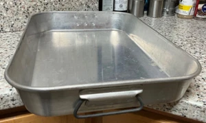 DURA-WARE NEW YORK ROASTING PROCESSING PAN #305 18”X12”X2.5” ALUMINUM VINTAGE - Picture 1 of 8