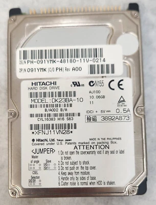 Hitachi DK23BA-10 10Gb 512Kb 4200Rpm ATA-66 2.5-Inch Internal Hard Drive - Image 1 of 4