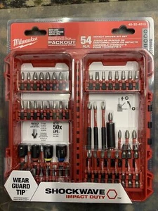 Milwaukee 54 Piece Screw Driver Drill Bit Set Impact Duty SHOCKWAVE Alloy Steel - Picture 1 of 12