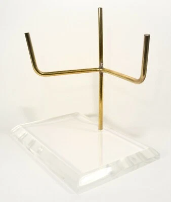 Soporte acrílico HQRP-Cristal 5,8" con triple soporte de bronce para losas rebanadas fósiles Foto 1 de 4