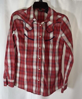 Wrangler Retro Cuadros Western Talla S Mangas Largas Abotonadas Western Yokes Rodeo Foto 1 de 4
