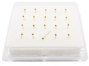  18K Gold Dipped Sterling Silver -  Ball Nose Studs 2,5,20,40,100 - Picture 1 of 1