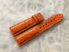 20Mm/18Mm Orange Alligator Crocodile Embossed Leather Watch Strap Band
