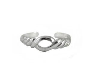 Sterling Silver Open Center Twist Adjustable Toe Ring - Picture 1 of 1