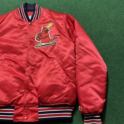 Vintage St Louis Cardinals Starter Jacket Mens M Red 80S Satin Bomber Coat USA - Image 1 of 4