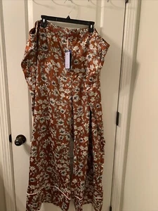 La Ligne Target Women's Plus Floral Print Satin Pants Lightweight Size 4X - Picture 1 of 13